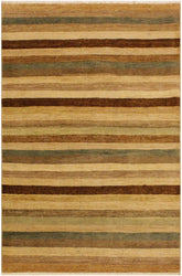 handmade Modern Gabbeh Beige Green Hand Knotted RECTANGLE 100% WOOL area rug 4  x 6